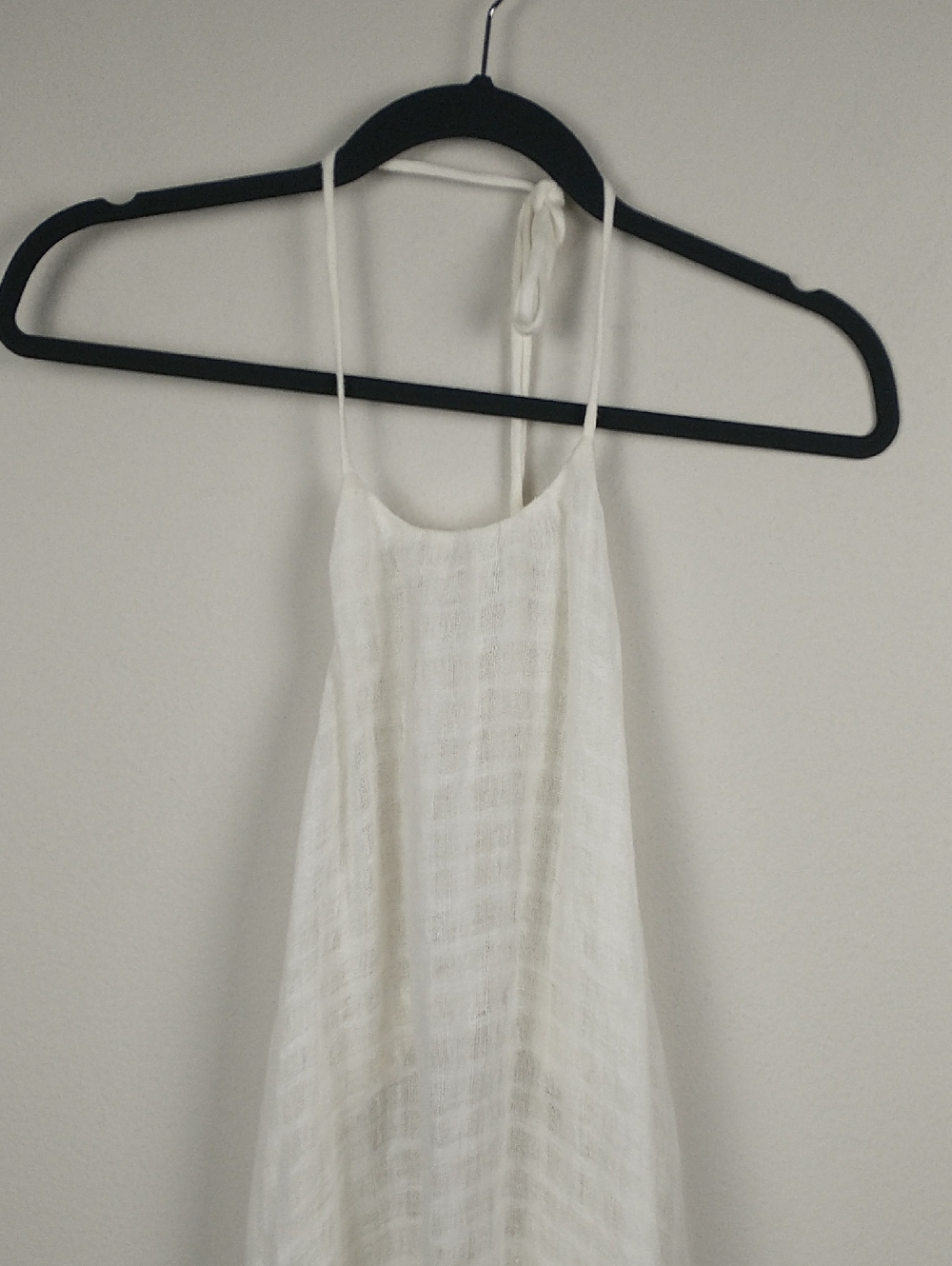 Cult Gaia Halter Maxi Dress XS Off White Sheer Linen Gauze Beach Coverup - Picture 3 of 13